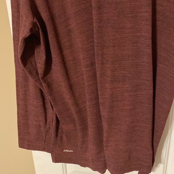 Athletic Works Men's XL T-shirt Long Sleeve Shirt Gray Dri works Maroon Color - Picture 7 of 7